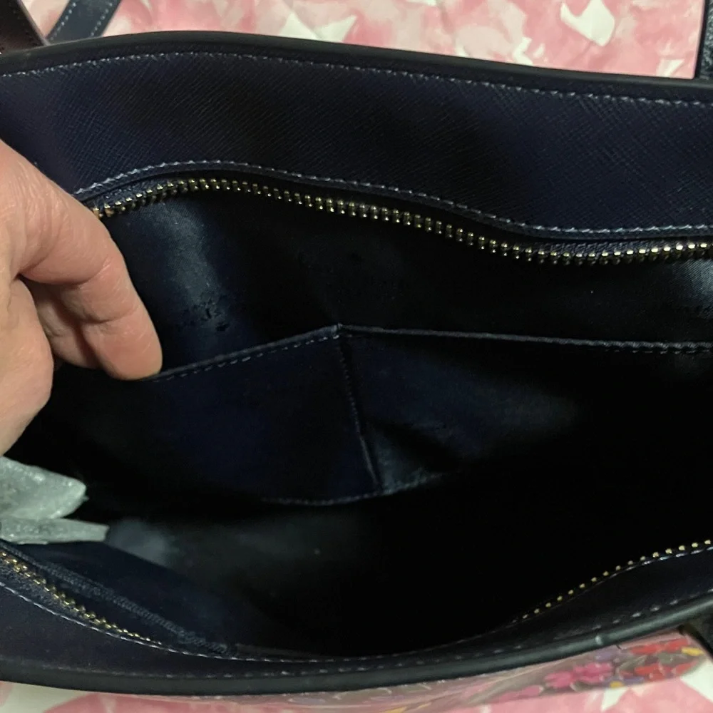 Kate Spade Navy Floral Tote Bag brand new no tags - Picture 10 of 13